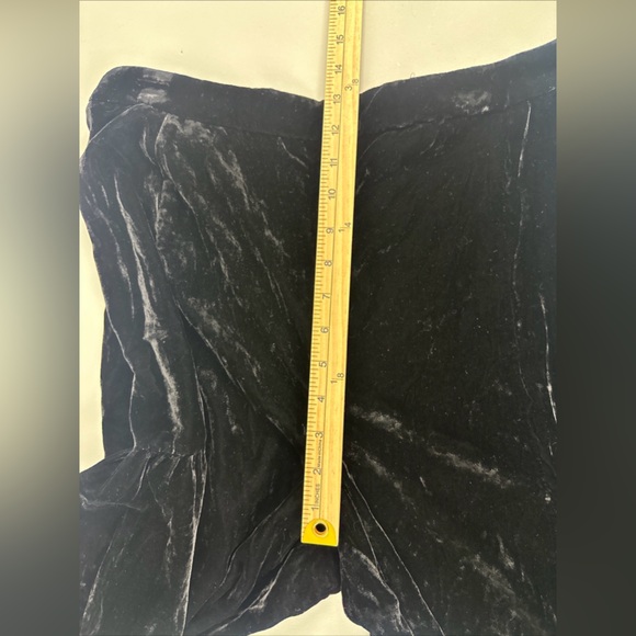 Free People C Est La Vie Wide Leg Pop Star Velvet Pants Size 12 Black Side Zip - Picture 11 of 13